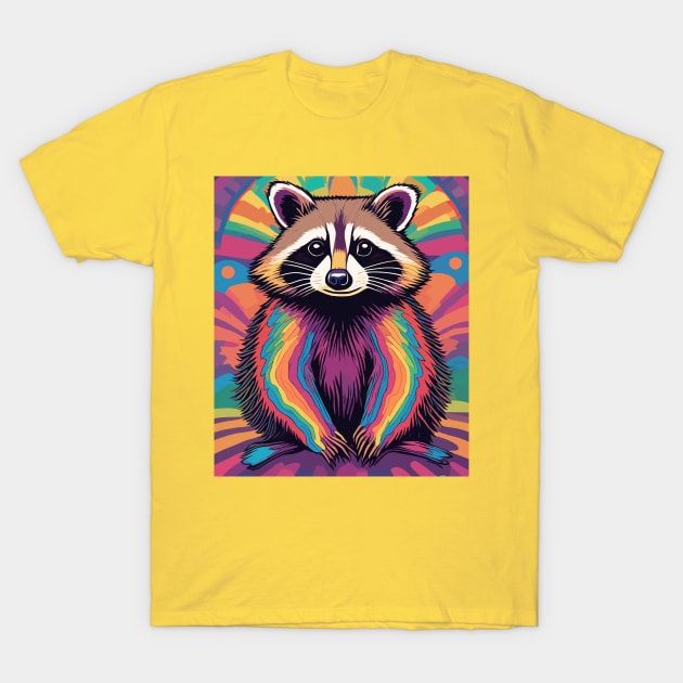 Trippy Psychedelic Raccoon T-Shirt by Souls.Print